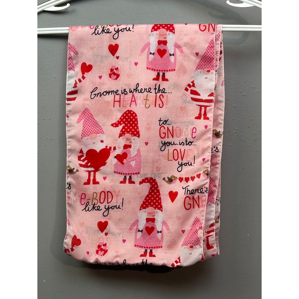 Greenbrier Scarf Women OS Pink Gnome Valentines Day Infinity Lightweight Novelty